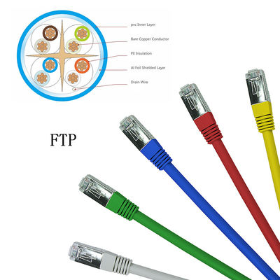 FTP CAT6 네트워크 케이블 RJ45는 3M 5M 10M 라운드 패치 코드를 뛰어넘습니다